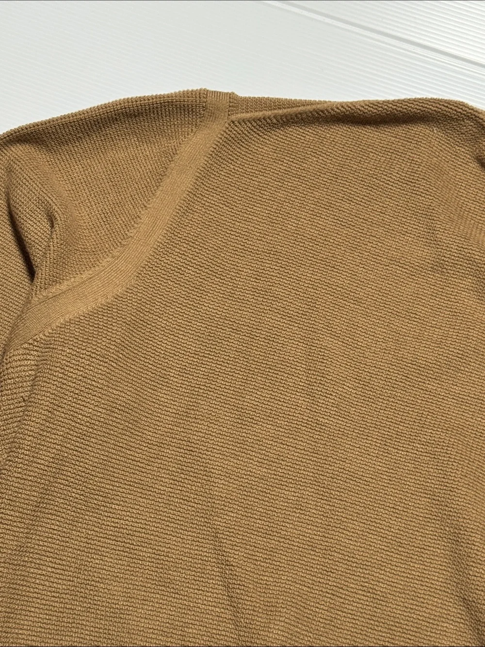 TODD SNYDER Men’s Cotton Mulberry Silk Tan Textured Knit Crewneck Sweater LG